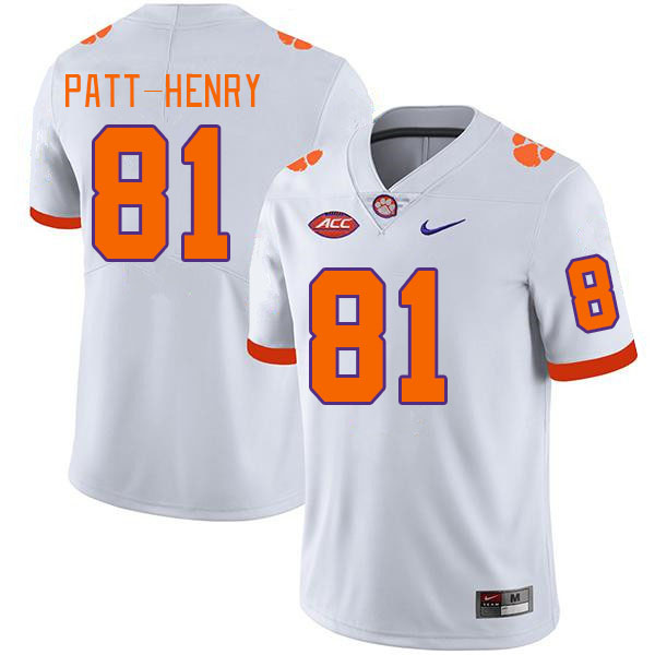 Men #81 Olsen Patt-Henry Clemson Tigers College Football Jerseys Stitched Sale-White